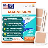 Magnesium Patches for Men and Women - Sleep Support &amp; Relaxation, Muscle Recovery, Nerve Function - USA Made - 30 Premium Fast-Acting, Slow-Release Patches - Live To Shine