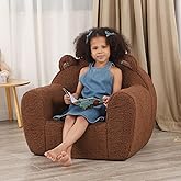 MOMCAYWEX Comfy Toddler Chair, Snuggly Kids Armchair, Brown Bigger Teddy Bear