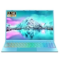 Rumtuk 16" Blue Laptop,Ultra-Narrow bezels 2.5K