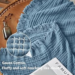 Simple&Opulence Cotton Muslin Throw Blanket for