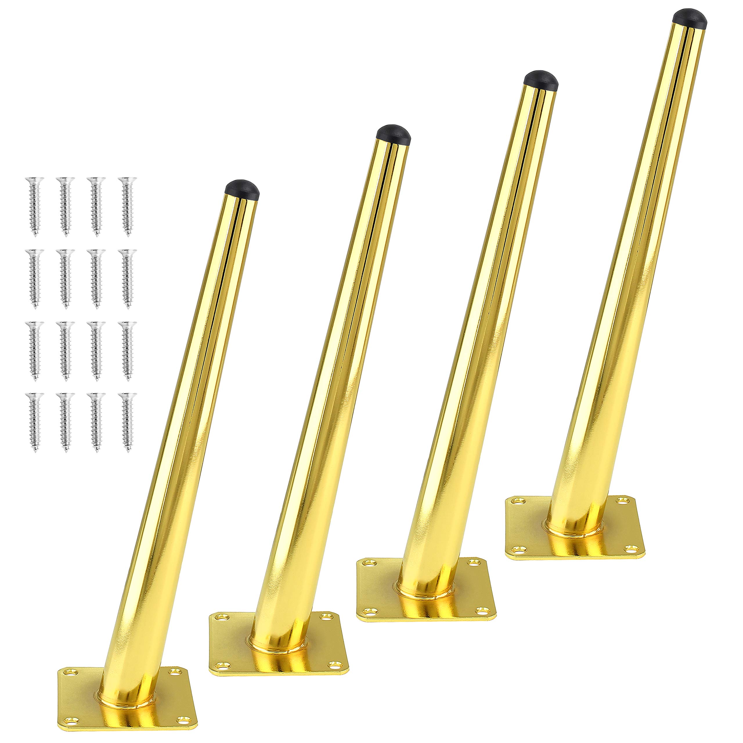 Photo 1 of Seimneire 4pcs 12 Inch Furniture Legs, Oblique Conical Metal Legs Luxury Gold Mid-Century Style Furniture Feet for Sofa Cabinet Table Chair Cupboard Couch Ottoman Home DIY Projects