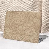 Seorsok Compatible with MacBook Pro 13 inch Case M2 2023,2022,2021-2016 A2338 M1 A2289 A2159 A1989 A1708 A1706,Apricot Blooming Floral Leather Plastic Hard Shell Case&Keyboard Cover,No Logo Cutout
