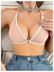 SOLY HUX Women's Sheer Mesh Through Bra Sheer