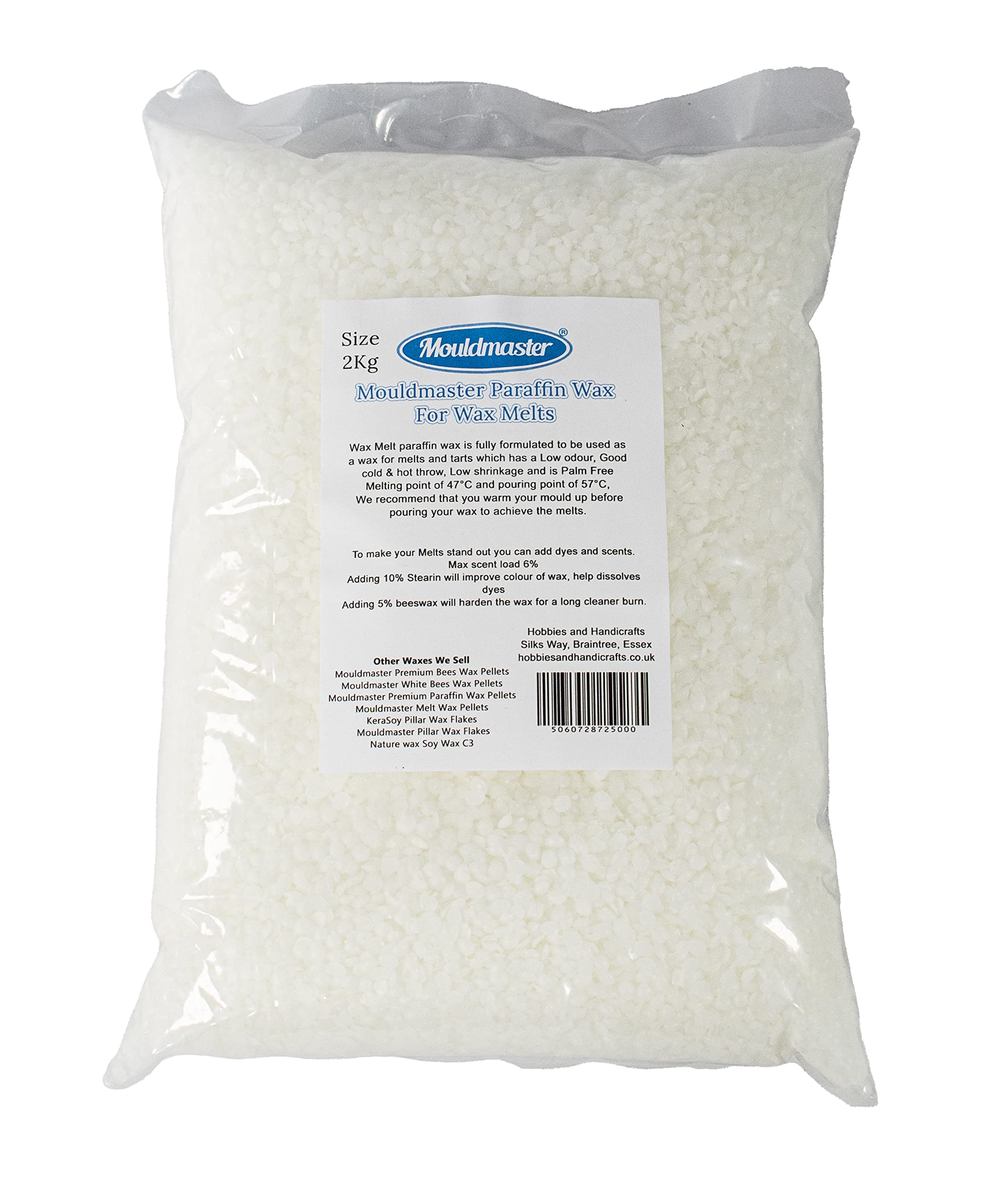 Mouldmaster Paraffin Wax for Melts 2Kg, Opaque