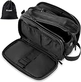 Elviros Water-Resistant PU Leather Toiletry Bag Men Large Travel Shaving Dopp