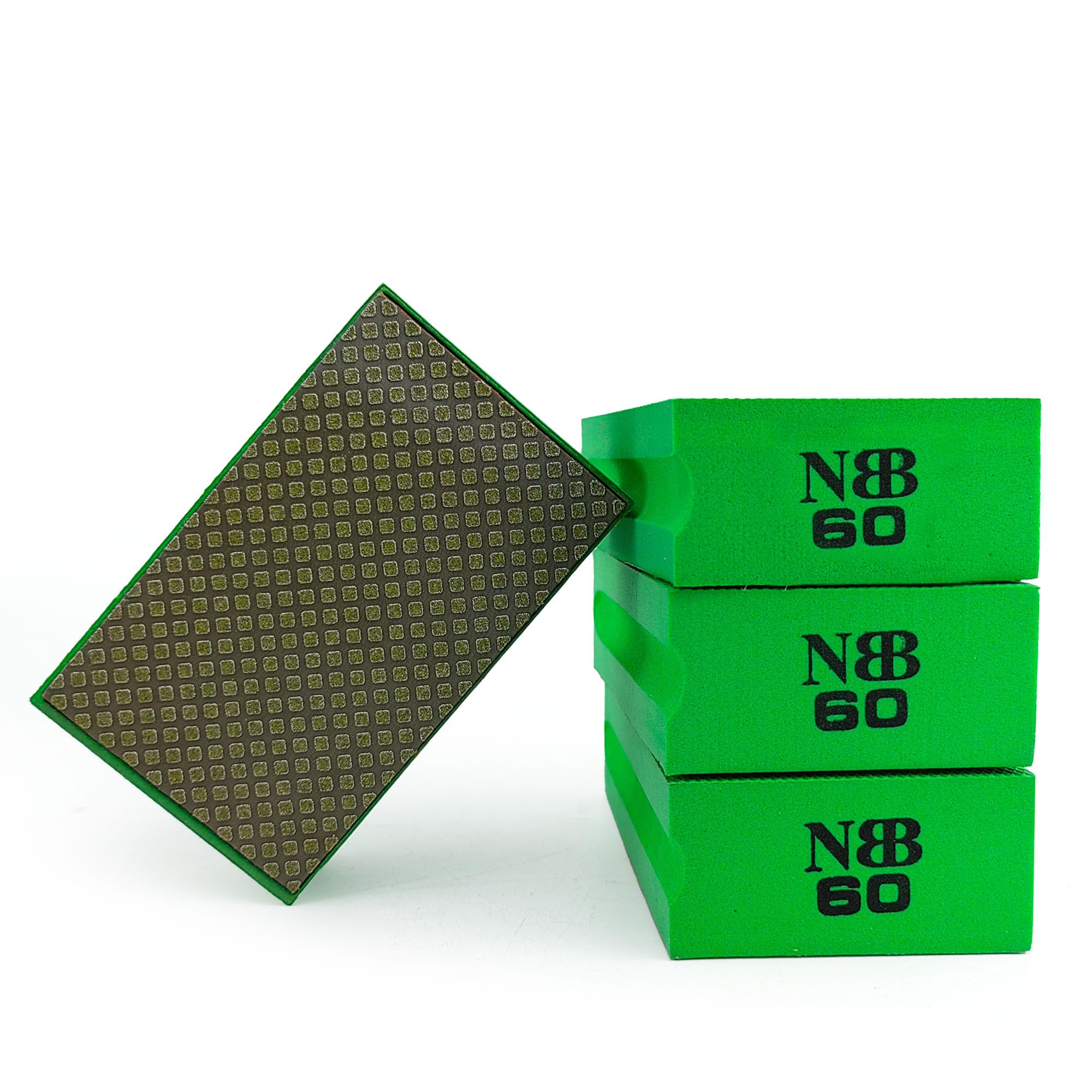 NBB Diamond Sanding/Polishing Pad Diamond Hand Buffing Pad Sanding Block with Foam Sponge Backing for Buffing and Grinding Sharp Edges and Plane of Granite Marble Stone Glass Ceramic (4, 60#)