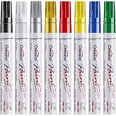 Overseas 8 Colors Paint Pens, Oil Based Permanent Paint Markers Medium Tip | Waterproof, Quick Dry, Fade Resistant, Assorted Colors Marker Pen for Metal, Wood, Rock, Rubber, Plastic, Glass, Canvas