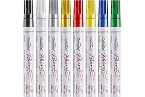 Overseas Paint Marker Pens - 8 Colors Oil Based Permanent Markers, Waterproof, Quick Dry, Medium Tip, Assorted Color Paint Pen for Metal, Wood, Fabric, Plastic, Rock Painting, Canvas, Glass, Art Craft