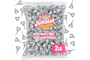 JUMBLET Milk Chocolate Kisses, Hershey Kisses Bulk for Parties and Candy Buffets, Delicious Hersheys Kisses in Bulk, Perfect Milk Chocolate Candy for Holiday Celebrations and Everyday Sweet Treats (2 Pound)