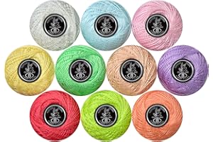 COLORED BIRD Crochet Thread 10 Balls Cardinal Size 8 for Crochet Hardanger Cross Stitch Needlepoint Hand Embroidery (Warm Color Series)