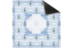 KRHFG Blue Chinoiserie Christmas Mahjong Mat 31.5" x 31.5", Grandmillennial Christmas Non-Slip Noise Reduction Mahjong Table Cover Accessories Supplies for Dominoes Poker Card Board Tile Games Gifts