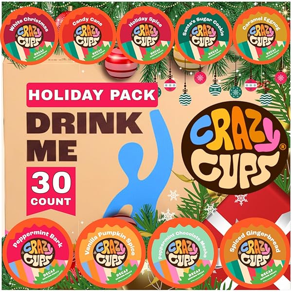 CRAZY CUPS DECAF CHRISTMAS COFFEE PODS – HOLIDAY...
