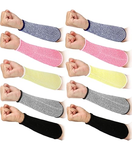 2 Pairs Anti-Cut Protective Sleeves Arm Sleeves Safety Cut Resistant Gloves (Bla