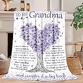 Kitolwo to My Grandma Blanket Birthday Gifts for Grandma from Granddaughter Best Grandmother Gifts Christmas for Grandmom 60"X50" (Purple)