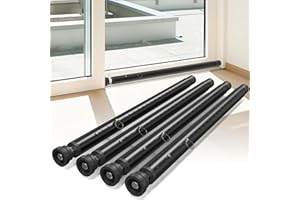 WOOFOG Sliding Door Security Bar,Window Inside Security Bar,17-50 Inch Adjustable Patio Glass Door/Window Lock Bar for Burglar Prevention/Child Safety,Window Stopper for Sliding/Vertical Windows - Black-4Pcs