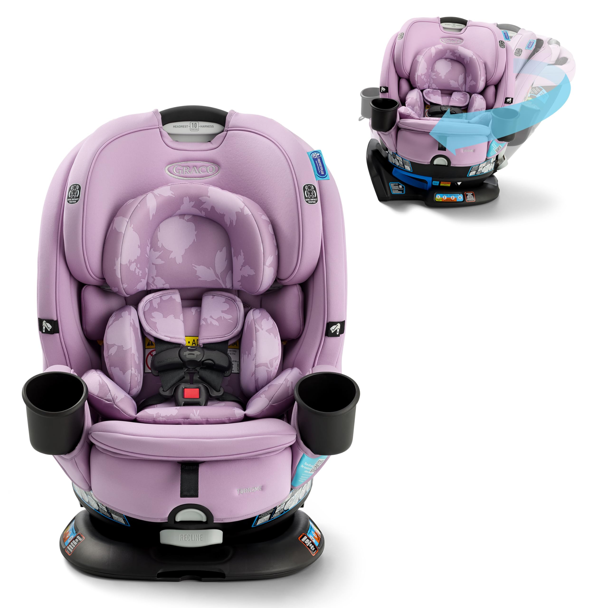 Photo 1 of Graco Turn2Me 3-in-1 Rotating Convertible Car Seat, Lilac Mod, Featuring Headrest and Harness Adjust, Easy Installation and Steel Reinforced Frame