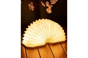 ZBOLE Originality Folding Accordion Lamp, Warm Light Lamp, Portable Desk Lamp, Japanese Gifts, Creative LED Paper Lantern with USB for Home Decoration(Bamboo)