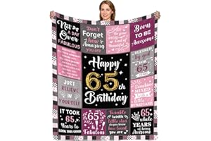 65th Birthday Gifts for Women - 1961 Birthday Gifts for 65 Year Old Blanket - 50"x60" Happy 65th Birthday Throw Blanket for W