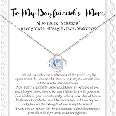 JoycuFF Birthday Gift for Women Moonstone Stainless Steel Chain Necklace, Mother day Gift for Mom Sister Boyfriend's Mom Friends