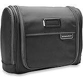 Briggs &amp; Riley Deluxe Hangable Kit - Hanging Toiletry Travel Bag for Women &amp; Men, Organizer for Bathroom Accessories, Makeup, &amp; Skincare, Dopp Kit for Vacation - Baseline Collection, Black