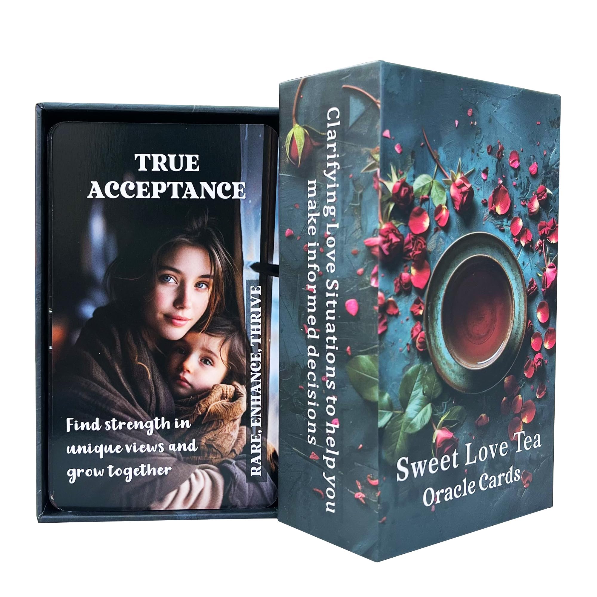 Sweet Love Tea Oracle Cards, Twin Flames Soulmates Oracle Deck, Romance Love Tarot Cards, Life Relationships Oracle Cards for Beginners