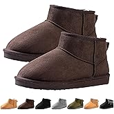 E E EMPTY ENTIRE Mini Snow Boots for Women, Lightweight Ankle Snow Boots, Non-slip Suede Womens Boots for Outdoor Indoor