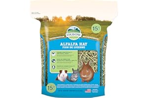 Oxbow Animal Health Alfalfa Hay, For Rabbits, Guinea Pigs, And Small Pets, Grown In The USA, Hand-Selected And Hand-Sorted, 15 Ounce