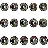 Amogeeli Big Hole Stone Beads Charms for Jewelry Making, Rondelle European Loose Beads Pack of 15
