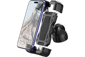 JUSPRO Bike Phone Holder Motorcycle Phone Mount, Upgrade Bicycle Handlebar Mount Compatible with iPhone 16/15 Pro Max / 14 Plus, Galaxy S10 and 4.7-6.8" Cellphone