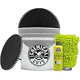 Chemical Guys Ultimate Scratch-Free Detailing Car Wash Bucket Kit with Accessories, Car Detailing Kit With Dirt Trap, Wash Mitt, Lid, and 16 oz Soap, Safe For Trucks, SUVs, Motorcycles, RVs