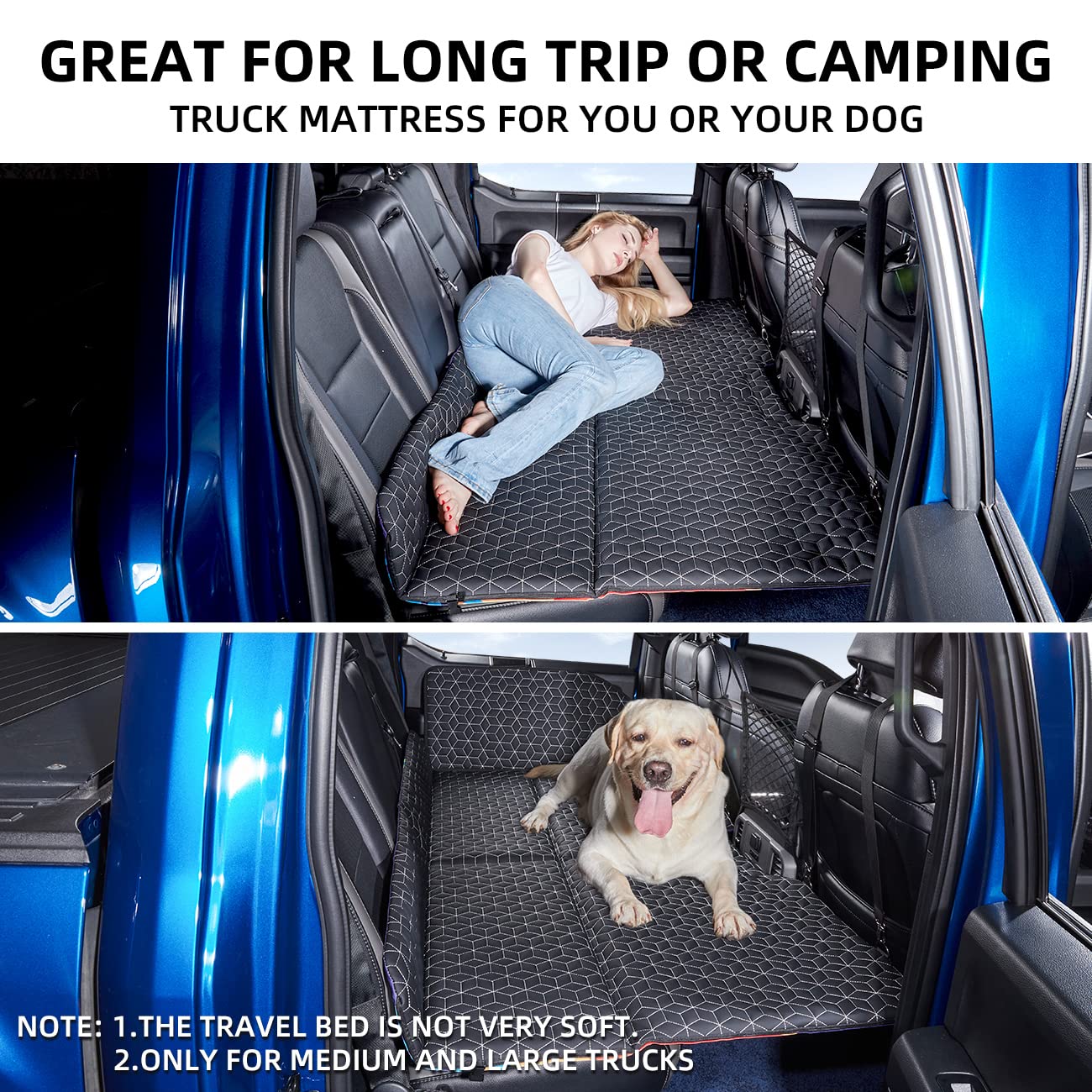 ABE Dog Back Seat Extender for Truck,Truck Dog Seat Cover Back Seat,Non Inflatable Truck Bed Mattress,Dogs Hammock,Pet Seat Covers for F150/RAM1500/Silverado