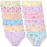 Czofnjesi Girls Brief Kids Soft Underwear Toddler Panties Cotton Undies 12 Pack