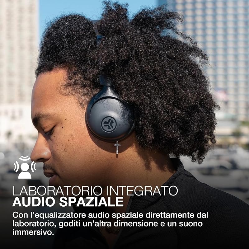 Go Lux ANC Cuffie Wireless On Ear Cancellazione Rumore, Grafite