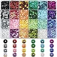 SHRJ 6mm Loose Cup Sequins, 24 Colors Bulk Rainbow Round Sequin Iridescent Embroidery Sequins for DIY Craft Sewing Nail Festival Costume Decoration, 21600pcs