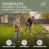 Pelle & Sol Garden Rake 38-63in Adjustable 25 Tines Lawn Yard Clean Up view 7