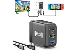 RREAKA Portable Switch Dock Charger for Nintendo Switch/OLED, Ideal Charger for Switch TV Docking Station Witch 4K@60Hz HDMI/USB2.0/PD USB-C Fast Charging Port and 4FT USB-C Cable (Black, 36W)