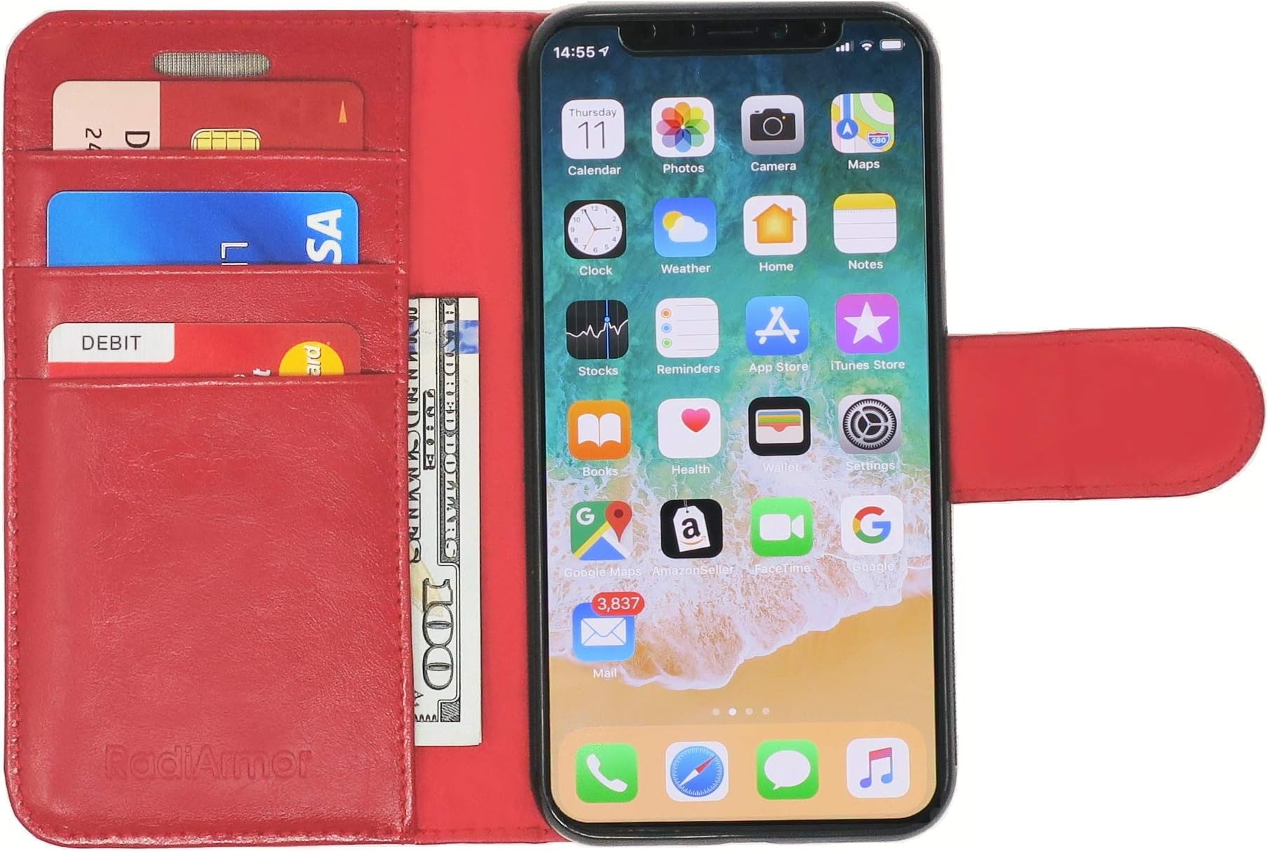 RadiArmor Anti-Radiation Case - Compatible with iPhone X(10) and Xs – Lab Certified EMF Protection (Red)