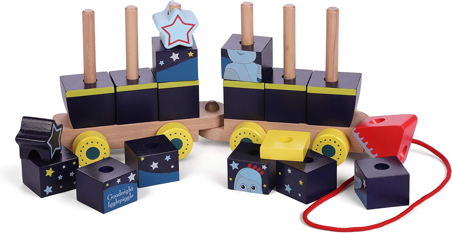 In The Night Garden 1098 Wooden Stacking Pull-Along Train, Fun Educational Toy, Multicolour, 18 Months+, Multicolor, Age 18 Months+ - Image 4