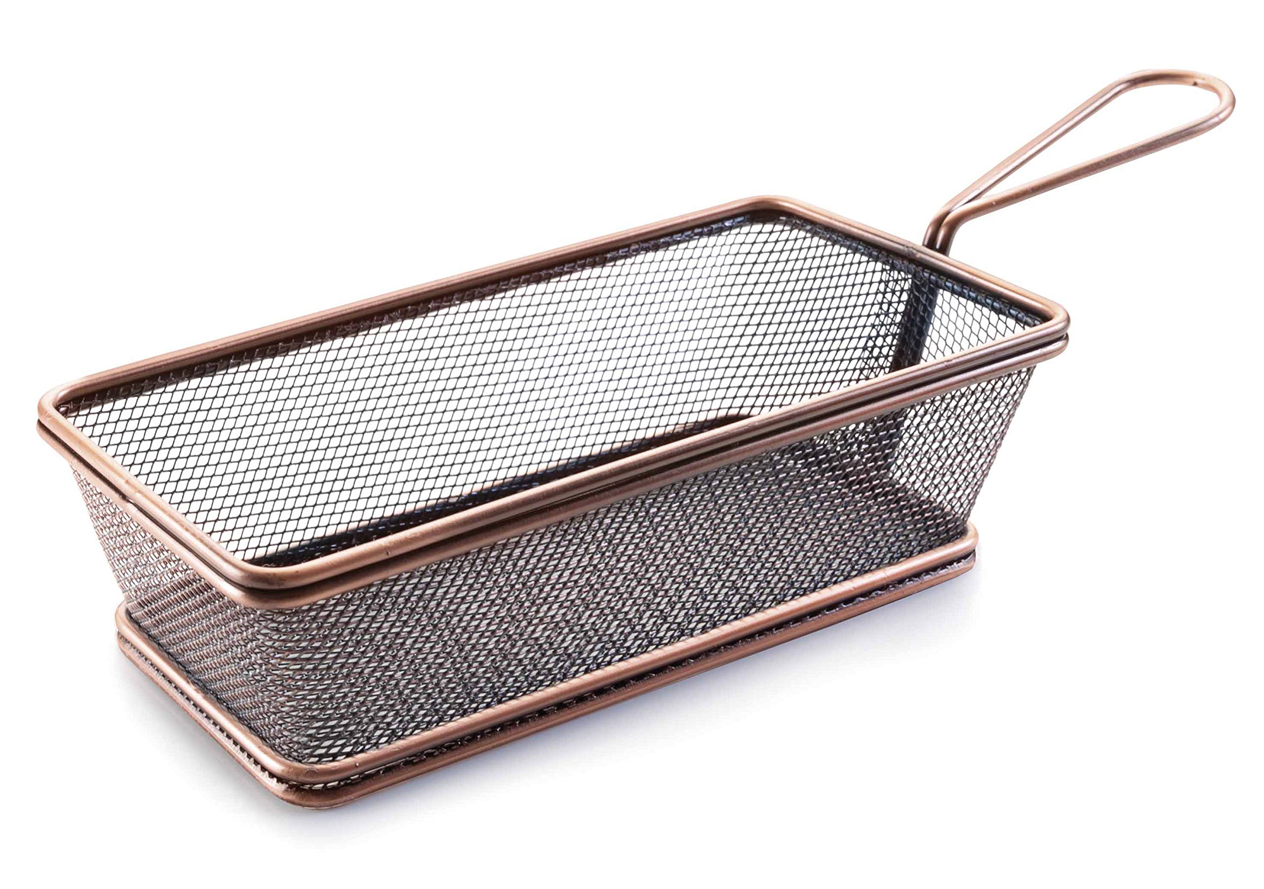 Lacor 61066 Bronze Rectangular Chip Basket, 21 x 11 x 6 cm, Grey