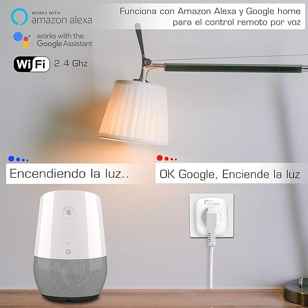 Omnialux P202A 2 Enchufe Inteligente Wifi Smart plug compatible con Alexa Echo google assistant Smart Life iOS y Android e IFTT Zcalo blanco programable y monitor de consumo no requiere hub