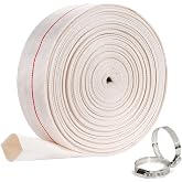 Pool Backwash Hose 2"x 100ft Heavy Duty PVC Water Discharge Hose | General Purpose Flexible Water Hose Lay Flat Pump Drain Pipe for Water Transfer Applications,with 2 Clamps,White 2"ID-100ft