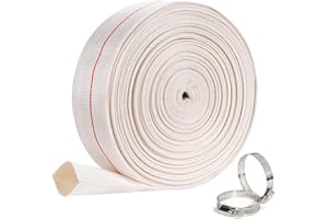 GEOWAKY Product image Backwash Hose 2"ID x 100ft Swimming Pool Discharge Hose Heavy Duty PVC Water Hose With 2 Clamps General Purpose Lay-Flat Pump Drain Pipe for Water Transfer Applications, White