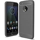 Moto G5 Case ,IVSO Soft Silicon Shockproof Luxury Brushed Case with Texture Carbon Fiber Design Protection Cover for Motorola Moto G5 Smartphone,Gray