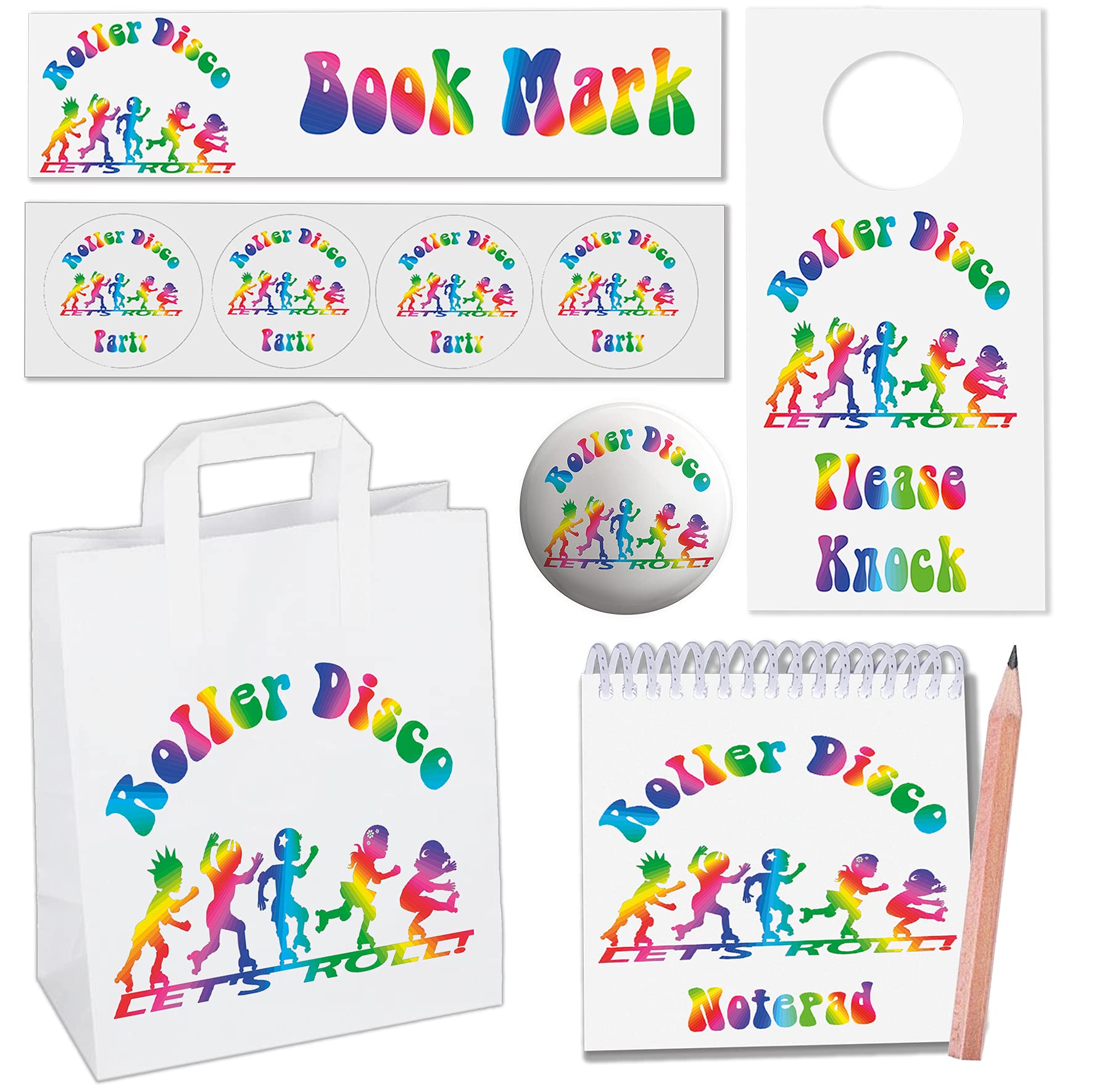 AK Giftshop Roller Skating Party Bags with Fillers (12 Sets)