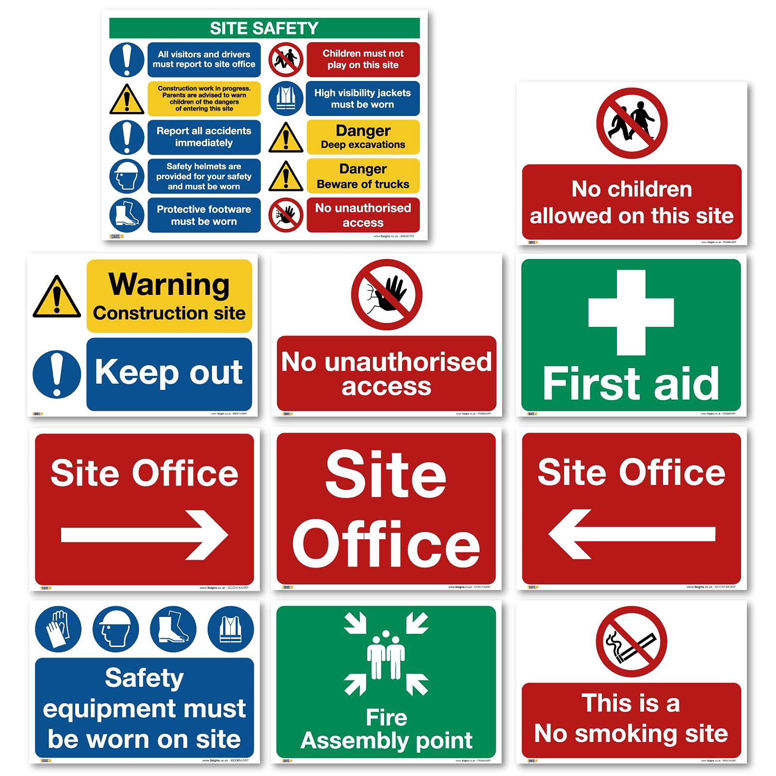 Buy Construction Site Start Sign Pack, Building, Renovations, PPE