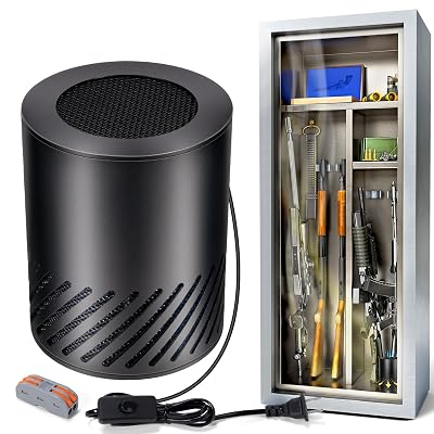 Gun Safe Dehumidifier Electric, Dehumidifier for Gun Safe Dryer, Plug in Gun Safe Heater, 360° Heating Circular Air with Built-in Fan