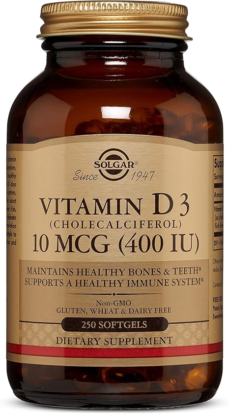 Vitamin D3 Cholecalciferol 10 Mcg 400 Iu Softgels 250 Count