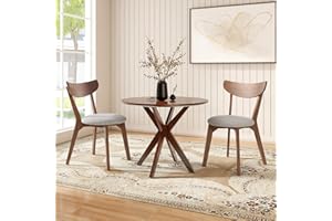 ERGOMASTER Dining Table Set for 2, Small Kitchen Table Chairs Set of 2, for Dining Room, Kitchen, Café, Restaurant, Living Room