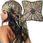 Zeiniua 35" Large Satin Head Scarf for Women Silk Hair Scarf Solid Color Hair Bandana for Night Hair Wrap Sleeping