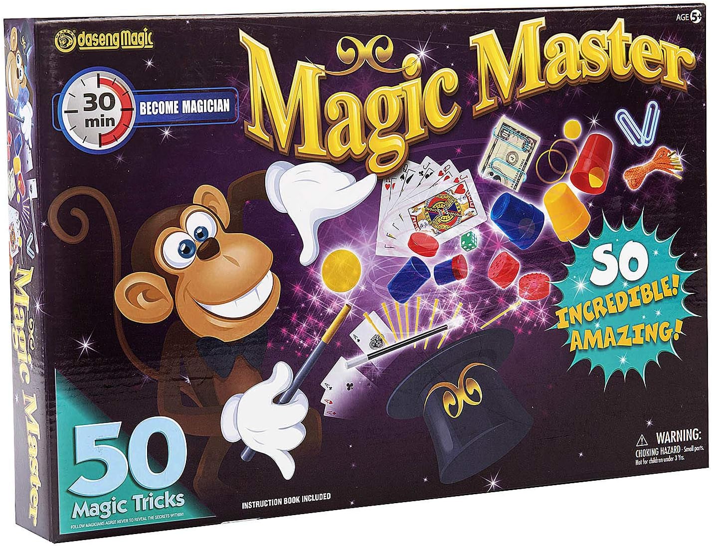 primebabe Magic Kit for Kids- Learn Over 50 Spectacular Magic Tricks with This Magic Set - Ideal for Beginners of All Ages Children's Day Gift: Toys & Games